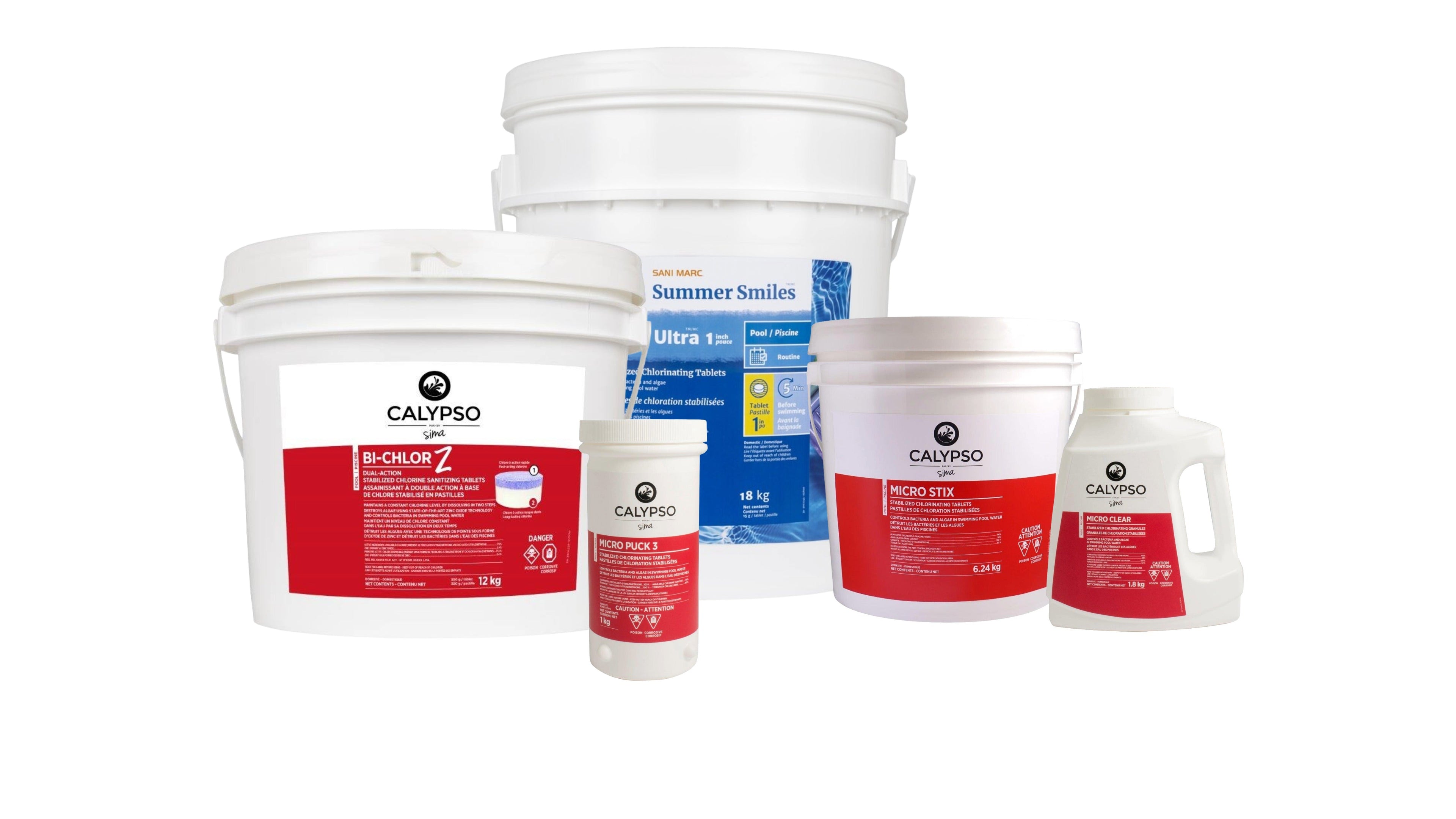 Produits chlore et assainissants pour piscine