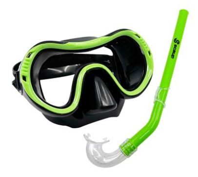Masque & Tuba Catalina Junior Lime/Noir & Clair