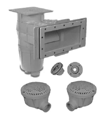 Kit Écumoire Gris WFL-U (2 Retours & 2 Drains de Fond) pour Piscine Creusée