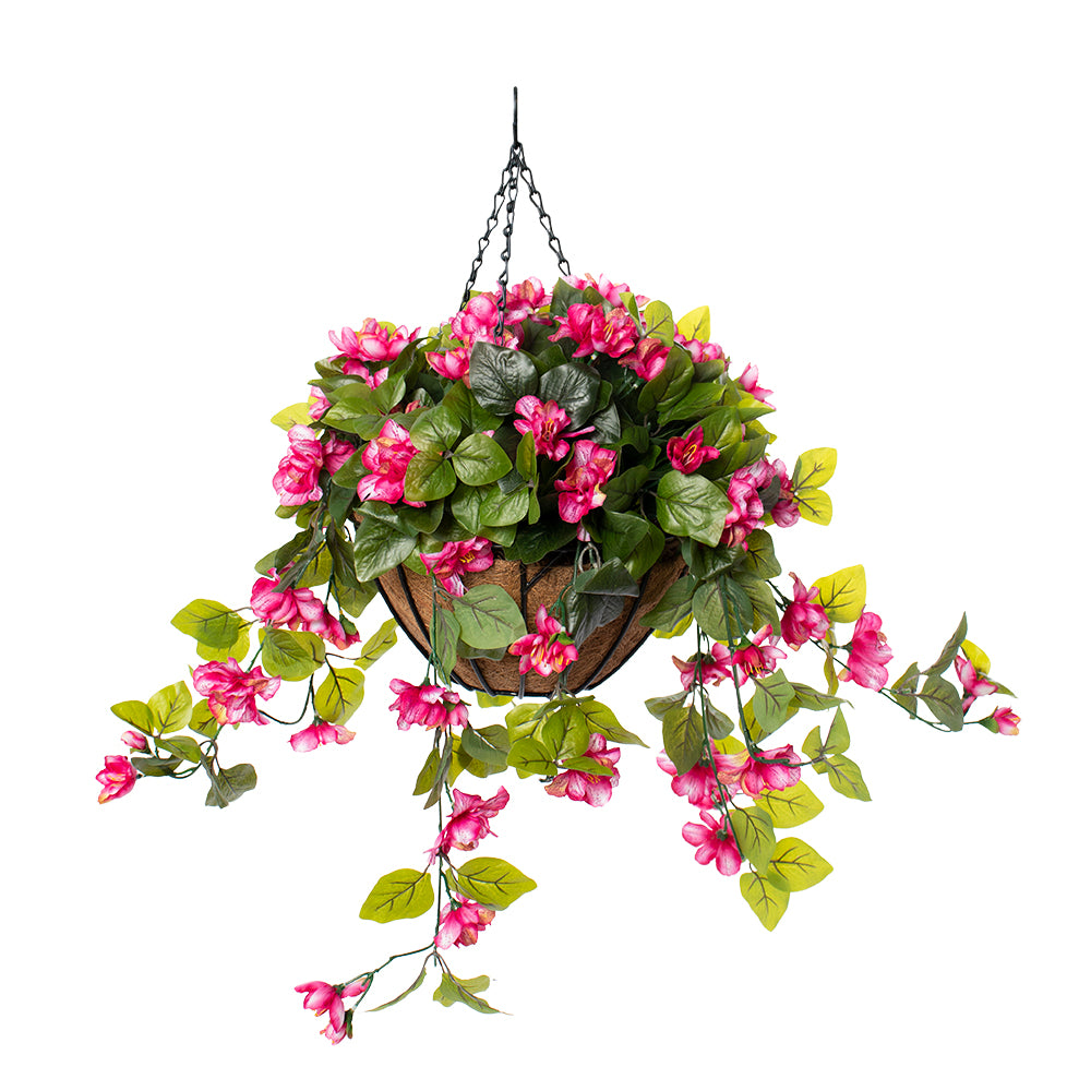 Jardinière d'Azalées Rose Panier de Jute