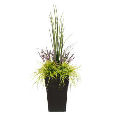 Arrangement Lavande & Verdure Pot Noir