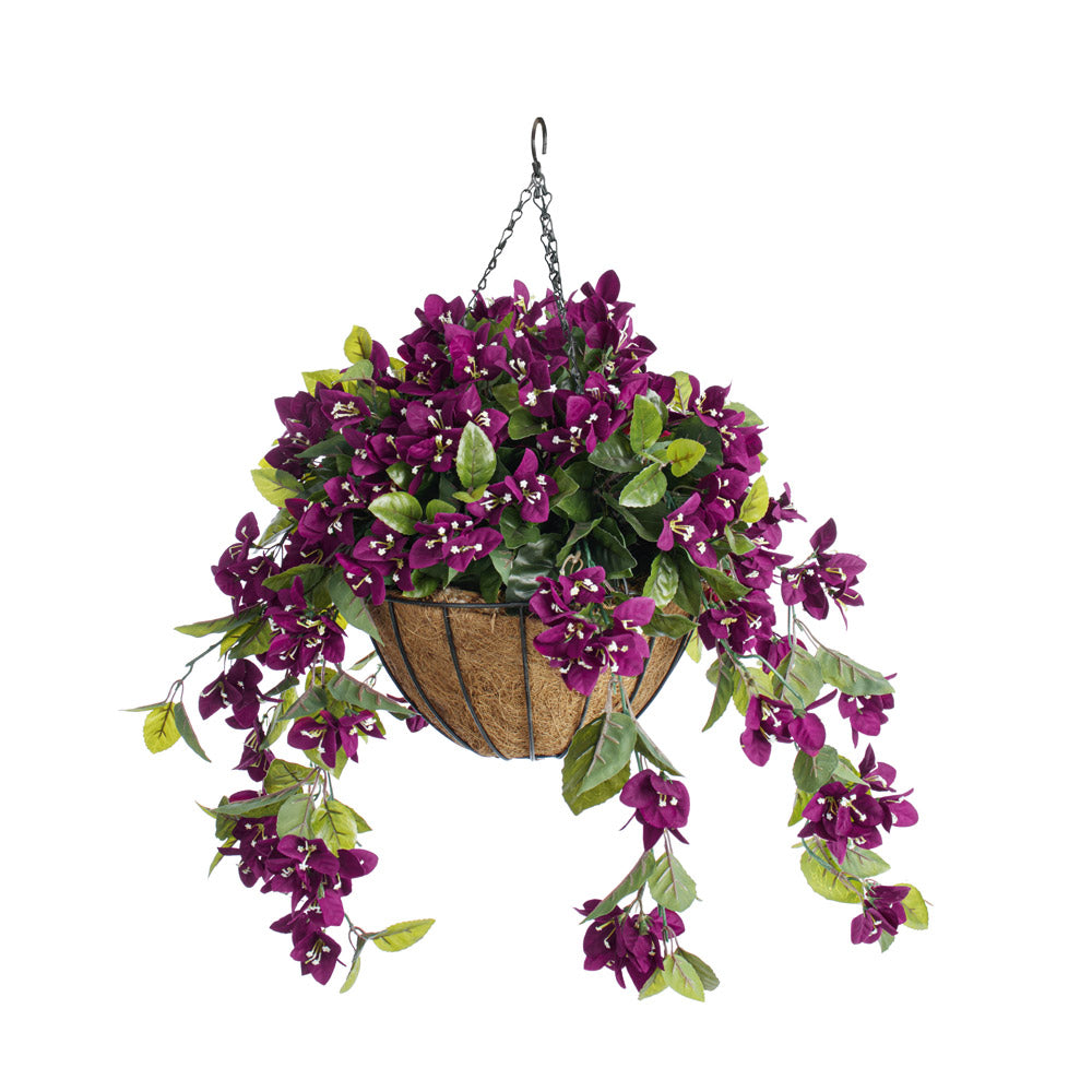 Jardinière de Bougainvilliers Mauves Panier de Jute