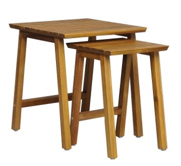 Table Gigogne 1x18" & 1x12" Acacia F65 (Lara)