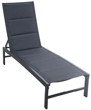 Chaise Longue 5 Positions Noir F72/Tissu 266