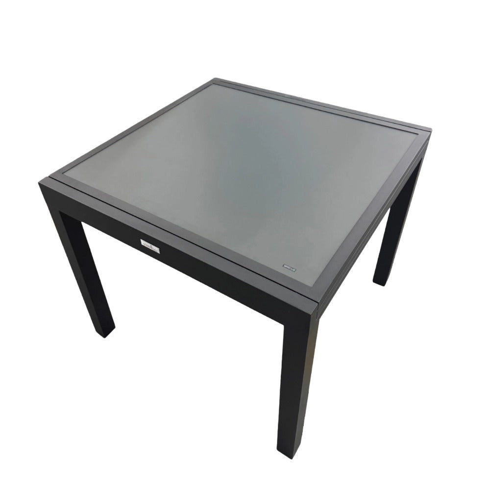 Table Emma Extensible Noir F72 / Verre Dépoli Noir 35x35x70