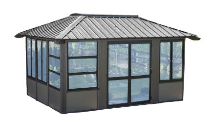 Pavillon Gazebo Stoneham 11' x 14' Gris de Visscher