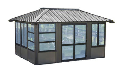 Pavillon Gazebo Stoneham 11' x 14' Gris de Visscher