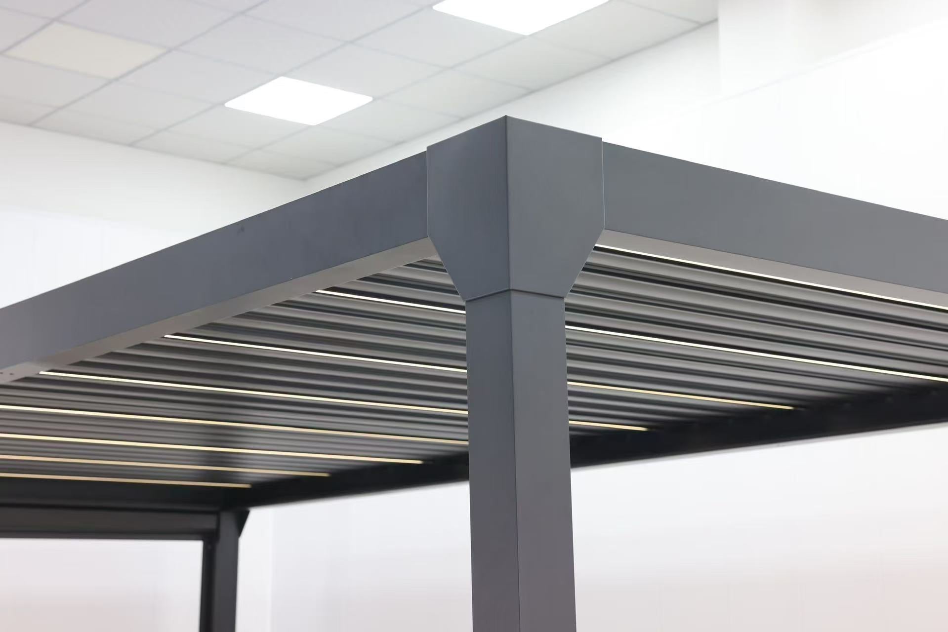 Pergola Villa 10' x 20' w/LED & Louvres Noir F72