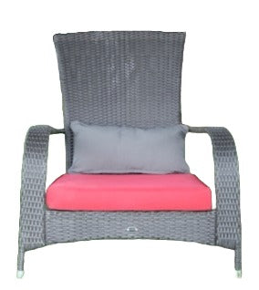 Fauteuil Classique Muskoka Noir / Coussins Rouges