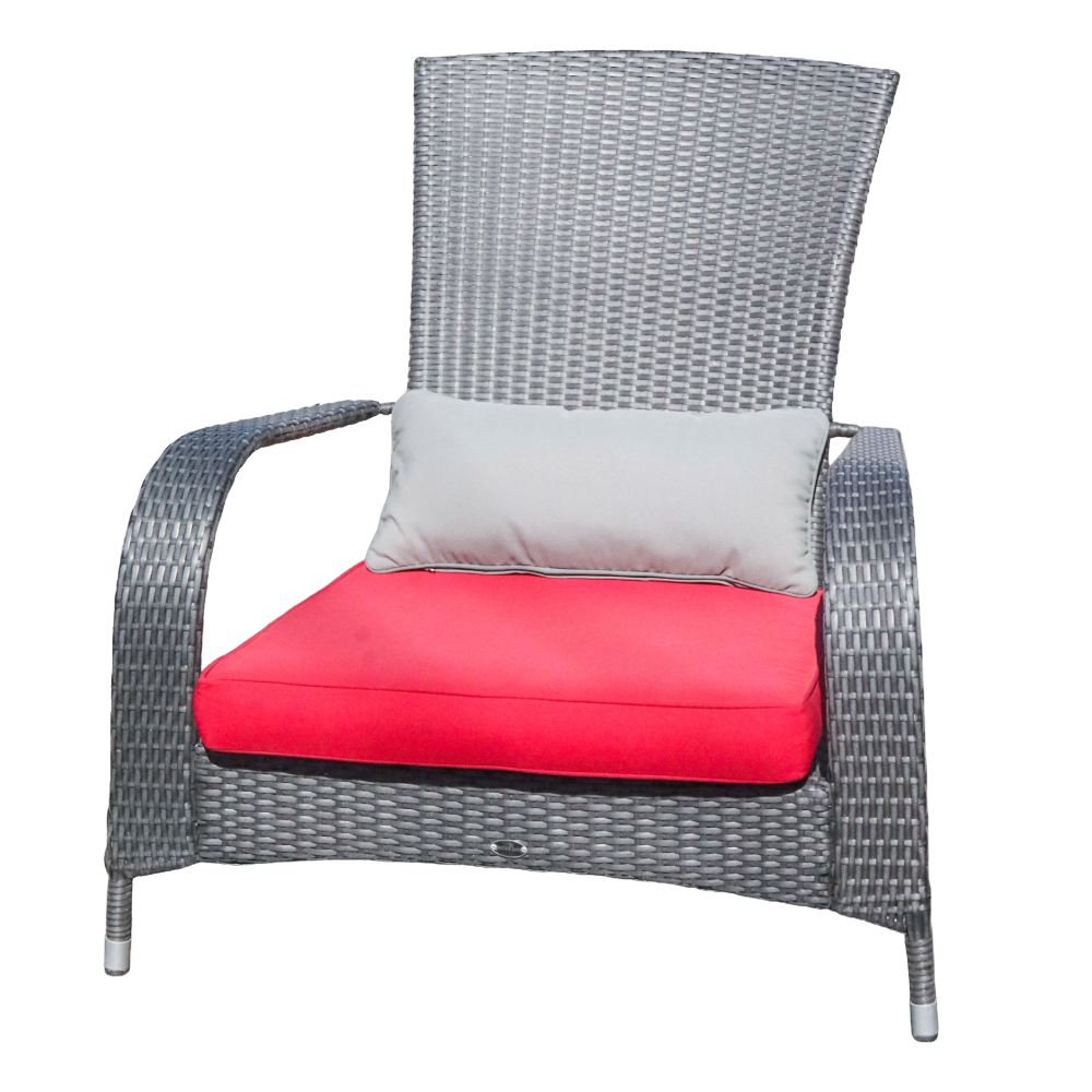 Fauteuil Classique Muskoka Noir / Coussins Rouges