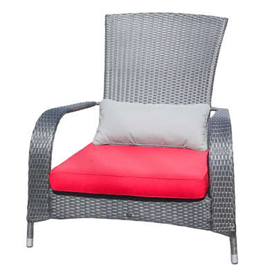 Fauteuil Classique Muskoka Noir / Coussins Rouges