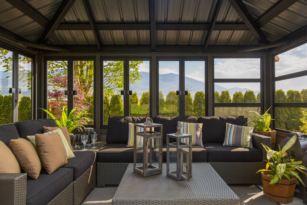 Pavillon Gazebo Stoneham 11' x 14' Gris de Visscher