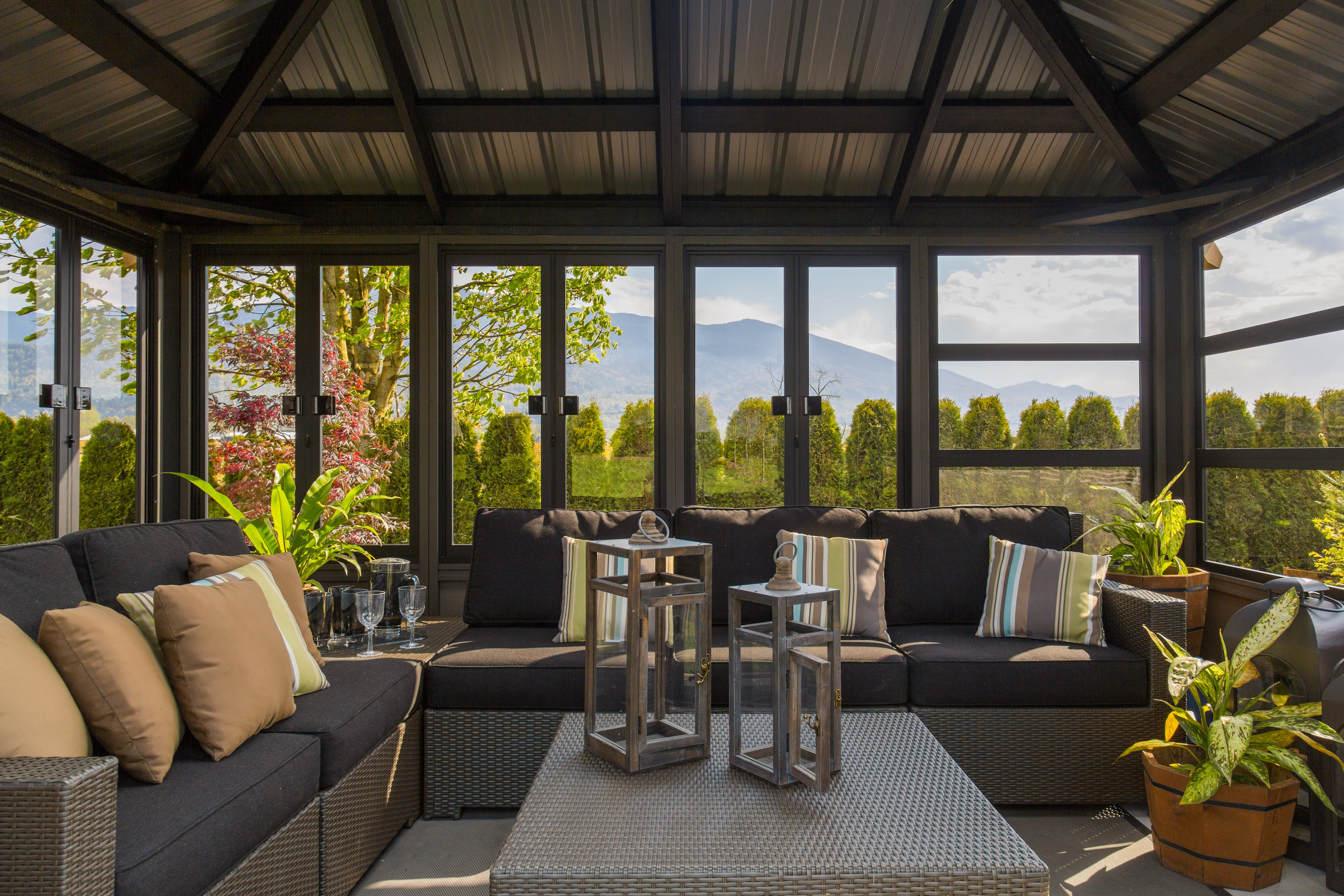 Pavillon Gazebo Stoneham 11' x 14' Gris de Visscher