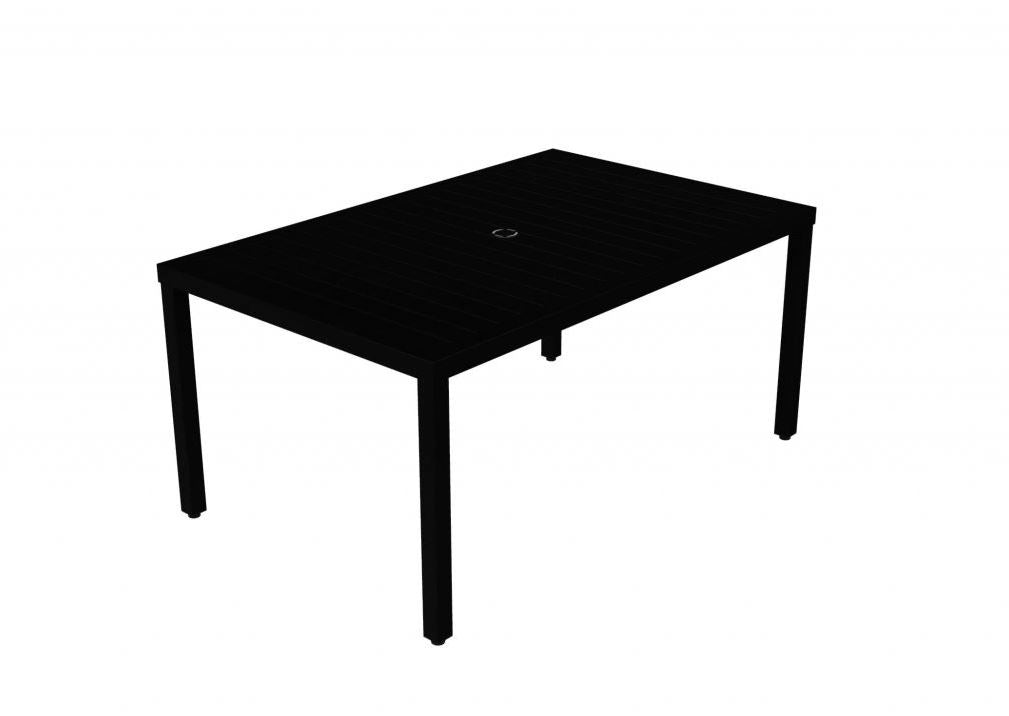 Table Rectangulaire 38" x 60" Aluminium / Noir