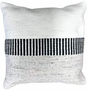 Coussin Graphite 18" x 18" Noir & Naturel