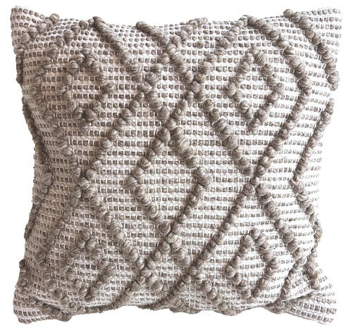 Coussin Tera-Mix 18" x 18" Taupe & Naturel