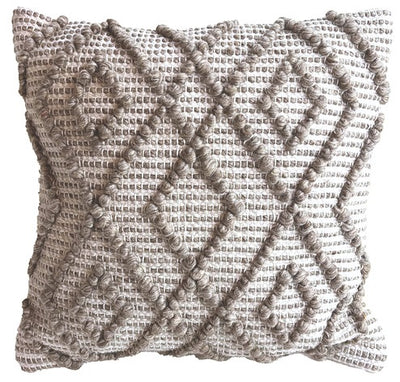 Coussin Tera-Mix 18" x 18" Taupe & Naturel