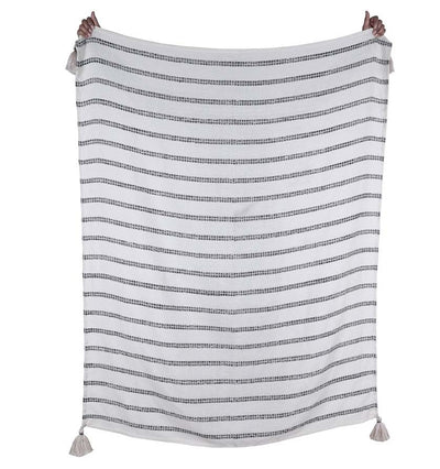 Jeté Natural 50" x 60" Naturel & Gris